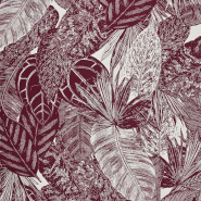 Baumwolle, Popeline, Natur, 30439-1, bordeaux