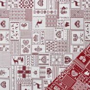 Deko Jacquard, beidseiting, Landhausstil, 30483-22, rot