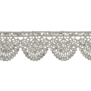 Spitze, bestickt, ornamental, 50 mm, 30605-101, silbern