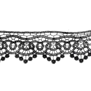 Spitze, bestickt, ornamental, 60 mm, 30606-002, schwarz