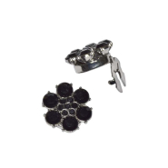 Dekorative Knopfklammer, 25 mm, 30626-101, silbern