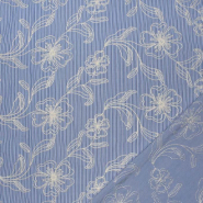 Baumwolle, Popeline, Stickerei, Floral, 30636-051, blau