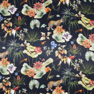 Seide, Satin, Floral, 30642-1, schwarz