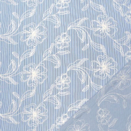 Baumwolle, Popeline, Stickerei, Floral, 30636-059, Blau