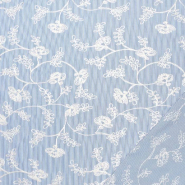 Baumwolle, Popeline, Stickerei, Floral, 30639-059, Blau