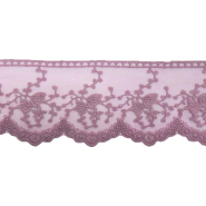 Spitze, bestickt, Floral, 85 mm, 30658-055, rosa