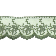 Spitze, bestickt, Floral, 85 mm, 30658-086, grün