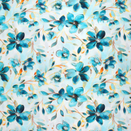 Gewebe, Viskose, Georgette, Floral, 30677-016, Türkis
