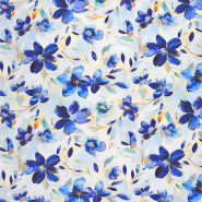 Gewebe, Viskose, Georgette, Floral, 30677-195, blau