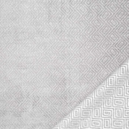 Polstergewebe, Samt, geometrisch, 30700-101, Grau Beige