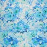 Wirkware dünner, Viskose, Floral, 30983-001, Türkis
