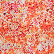 Gewebe, Viskose, Digitaldruck, Floral, 30984-001, Orange